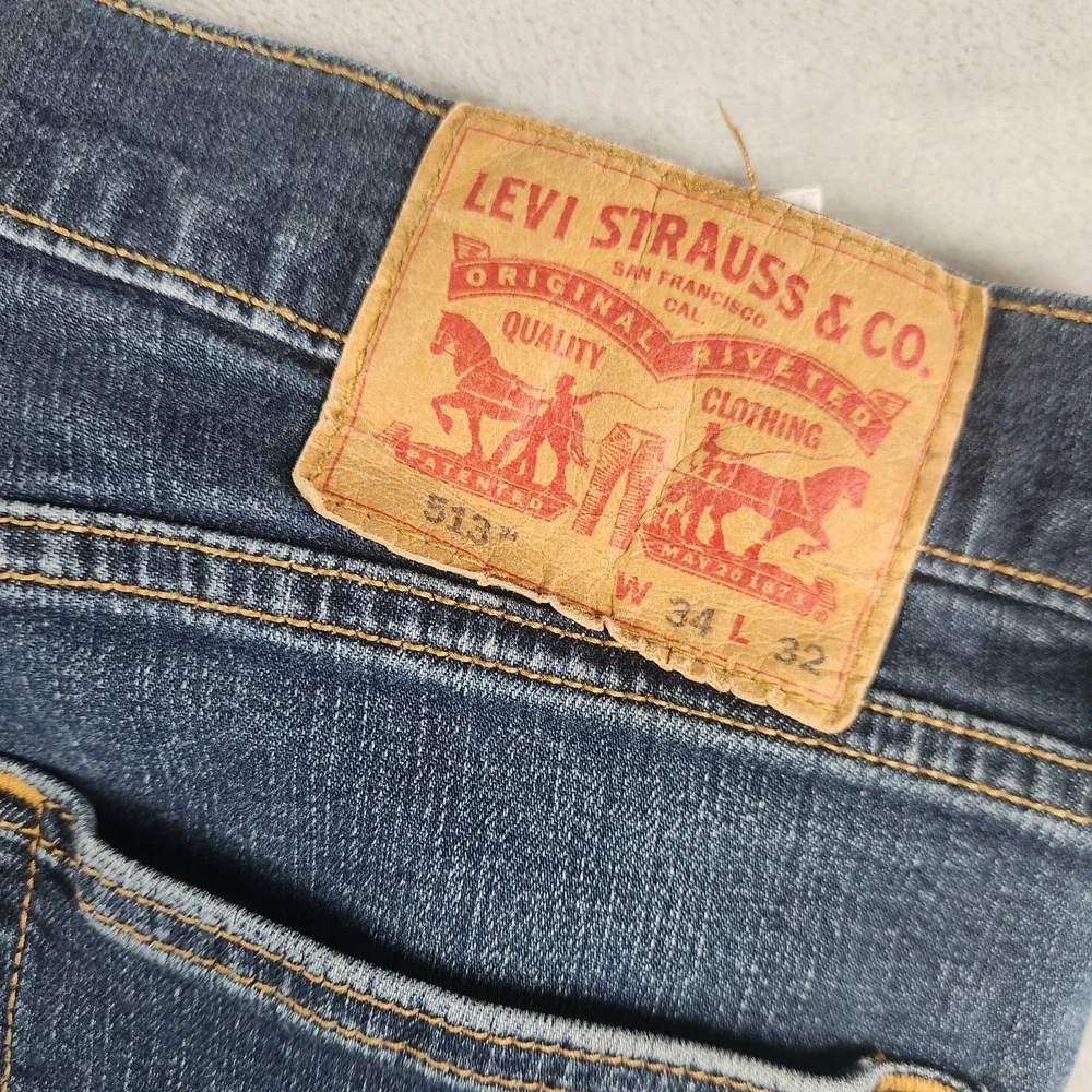 Levis Strauss 513 34x32 Mens Slim Straight Fit‎ Jeans Classic Normcore Western